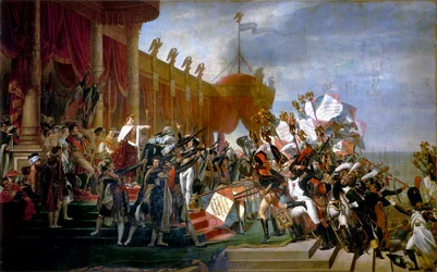 Die Armee leistet dem Kaiser nach der Verteilung der Adler am 5. Dezember 1804 den Treueeid